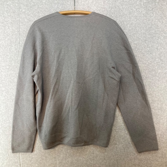 St Croix Zephyr Wool L Long Grey Long Sleeve V Neck Sweater Pullover - Picture 6 of 6